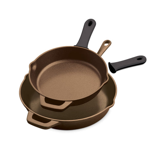 10 & 12-Inch Preseasoned Cast Iron Skillet - 2 Pack