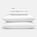 White 100% bamboo viscose sheet set, folded stack