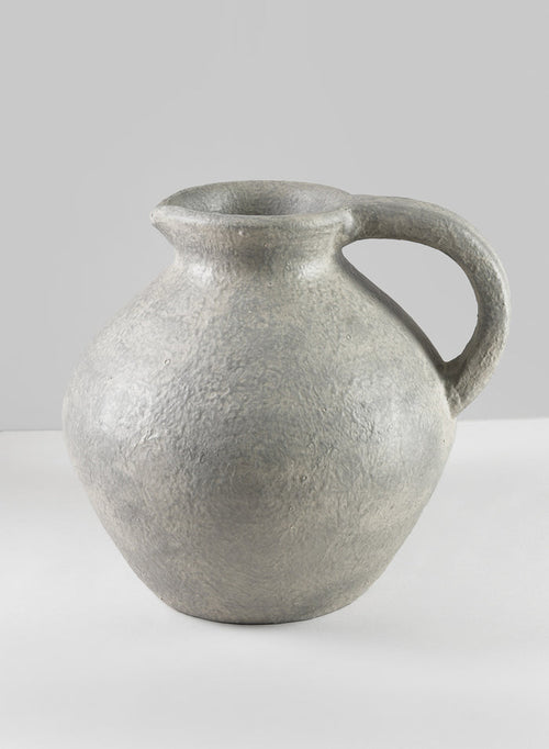 10.5in Tall Rezo Rustic Gray Pitcher Ceramic Vase Decor Jamali Garden
