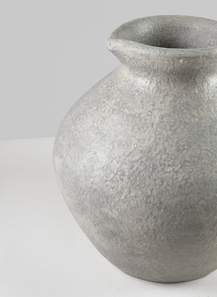 10.5in Tall Rezo Rustic Gray Pitcher Ceramic Vase Decor Jamali Garden