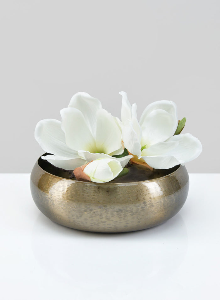 10.5in Wide Bursa Iron Bowl Decor Jamali Garden