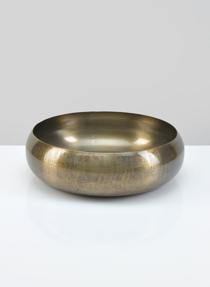 10.5in Wide Bursa Iron Bowl Decor Jamali Garden