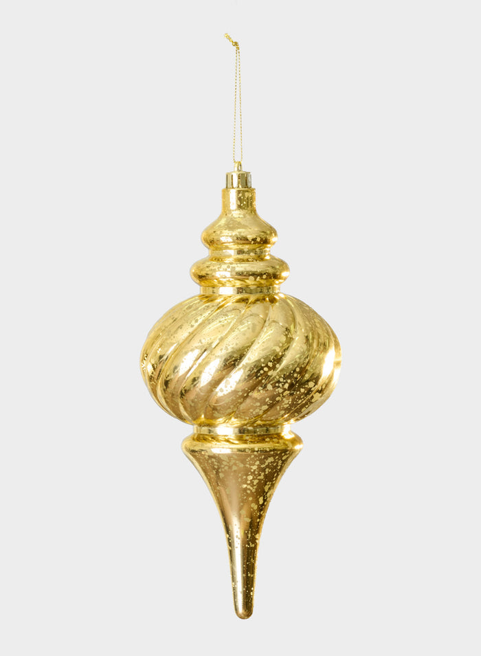 10in Long Plastic "Real Mercury Glass Look" Gold Finial Ornament Decor Jamali Garden