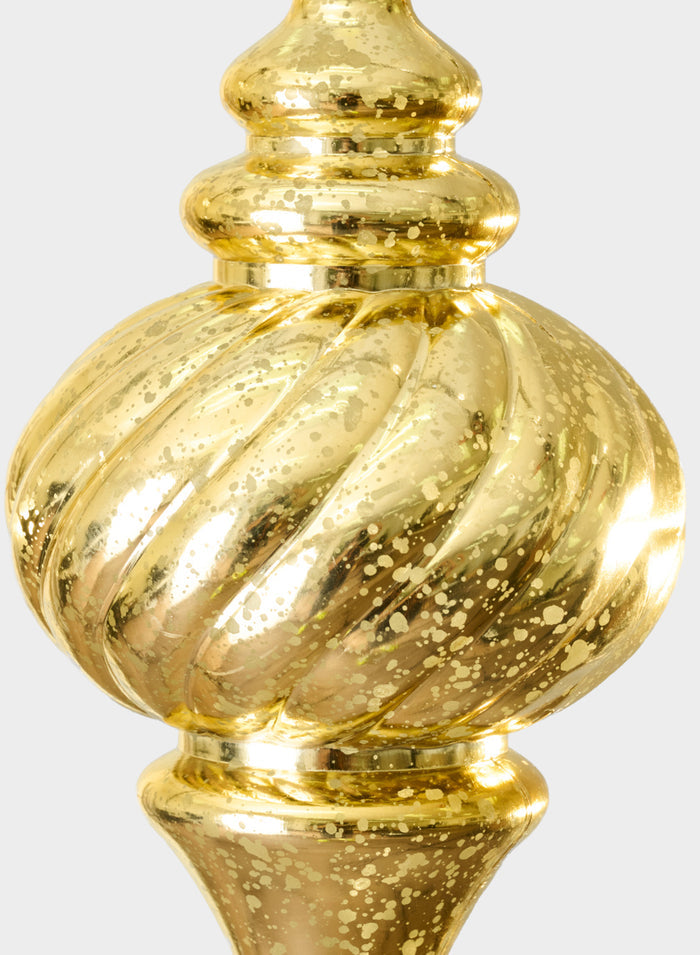 10in Long Plastic "Real Mercury Glass Look" Gold Finial Ornament Decor Jamali Garden