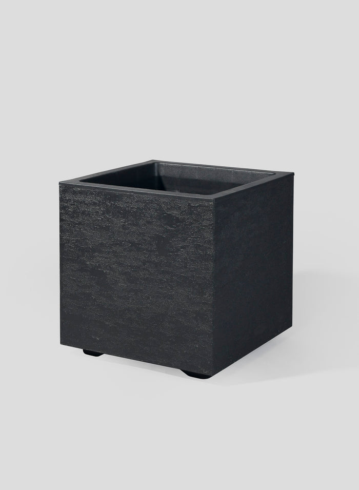 10in Tall Cube Charcoal Gravity Planter Decor Jamali Garden