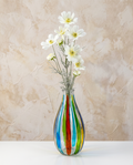 10in Tall Harlequin Glass Vase