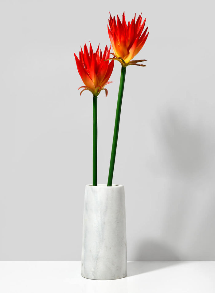 10in Tall White Marble Tuscan Column Vase Decor Jamali Garden