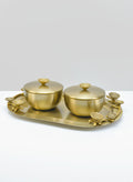 11.75in Long Kamran Tray with Two Metal Bowls Decor Jamali Garden