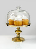 11in Tall Glass Dome With Gold Stand Decor Jamali Garden