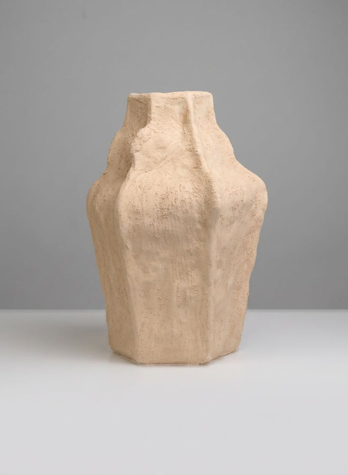 11in Tall Izmir Sand Ceramic Deco Vase Decor Jamali Garden