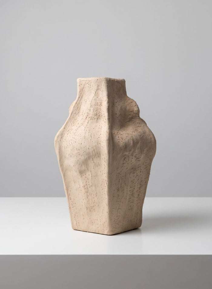 11in Tall Izmir Sand Ceramic Deco Vase Decor Jamali Garden