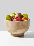 11in Wide Round Paulownia Wood Bowl Decor Jamali Garden