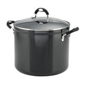 12 Quart Ceramic Nonstick Covered Stock Pot, Charcoal Gray