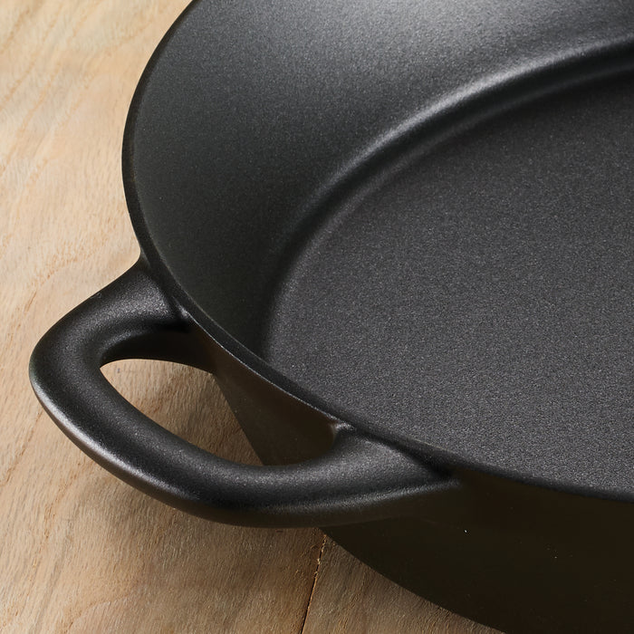 12.5 Inch Cast Iron Covered Skillet  Pre-Seasoned