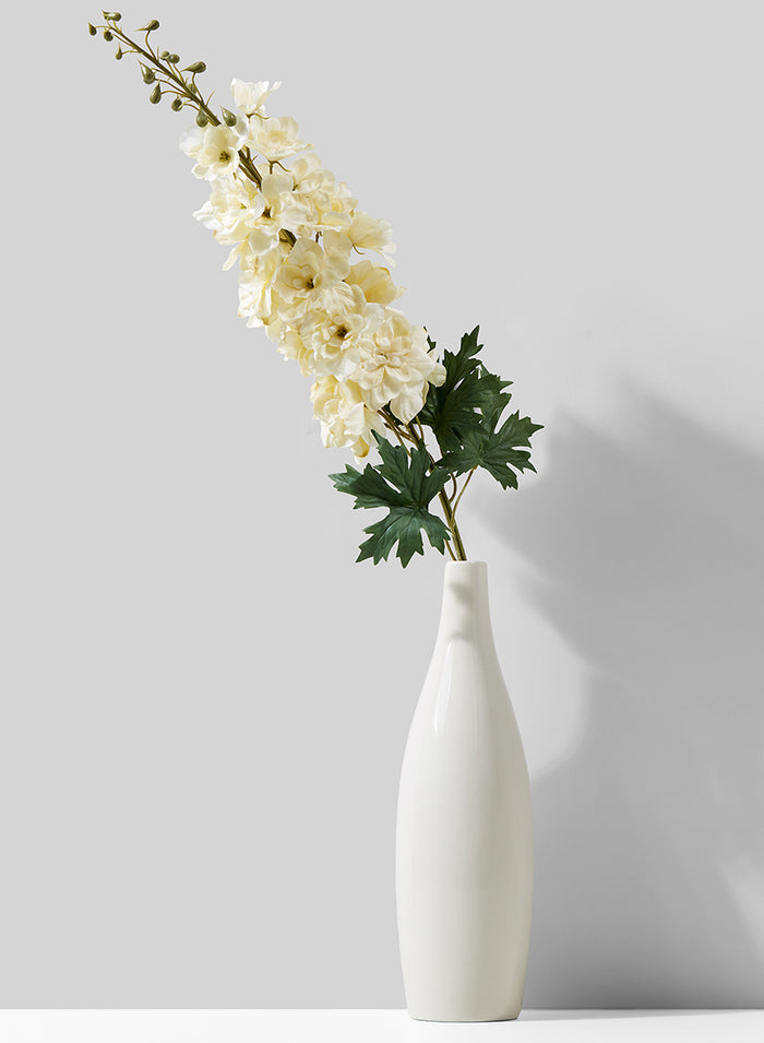 12.5in Tall White Porcelain Bottle Vase Decor Jamali Garden