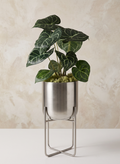 12.75in Tall Silver Planter With Stand Decor Jamali Garden