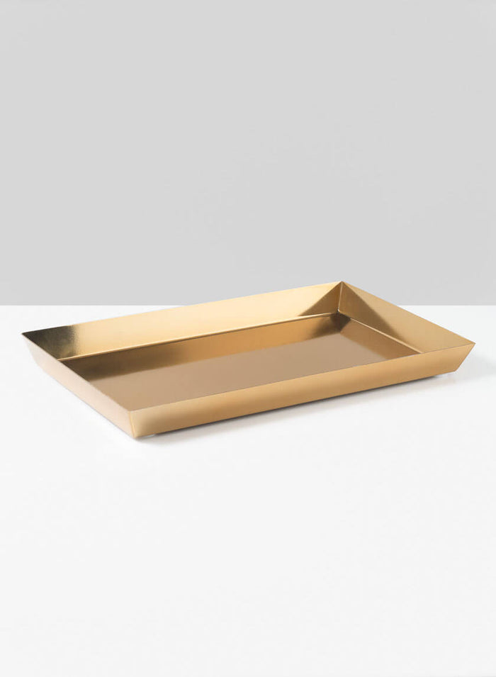 12in Long Rectangular Le Mans Gold Tray Decor Jamali Garden