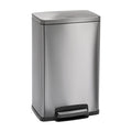 13 Gal. Step Can Rectangle Shape - Stainless Steel