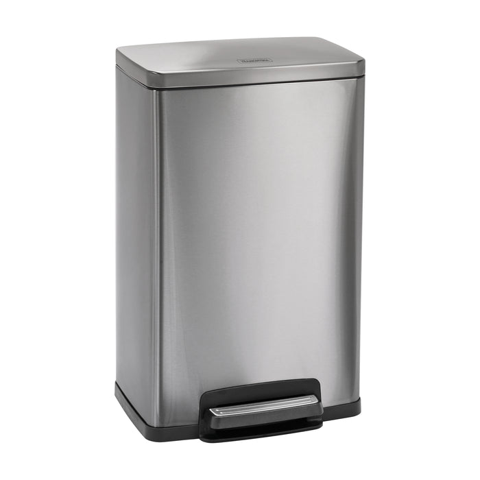 13 Gal. Step Can Rectangle Shape - Stainless Steel