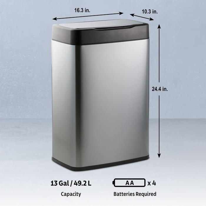 13 Gallon Stainless Steel Sensor Bin