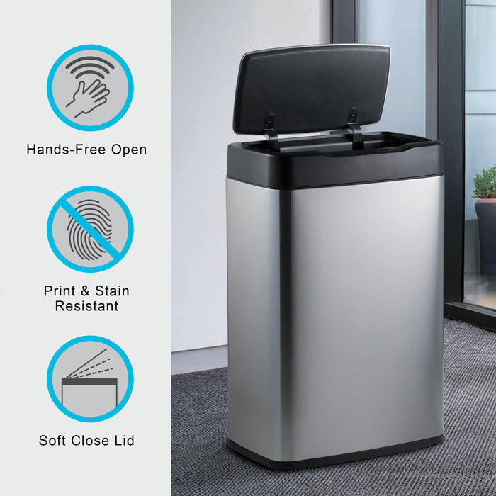 13 Gallon Stainless Steel Sensor Bin