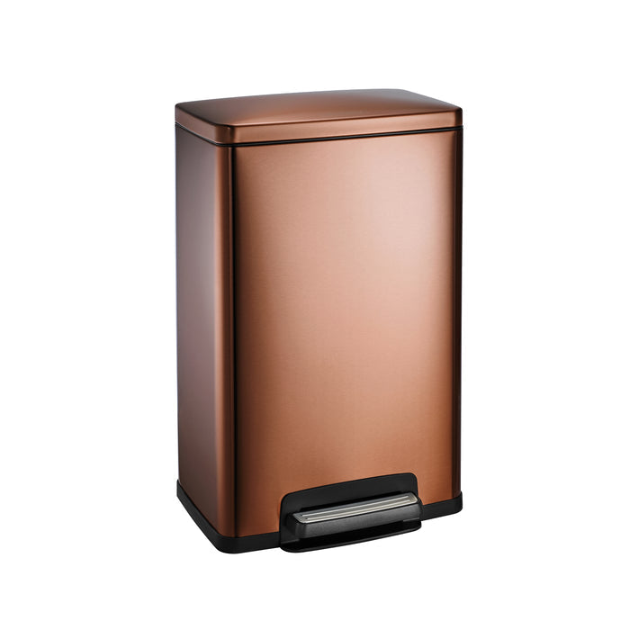 13 Gallon Stainless Steel Step Can with Soft Closing Lid - Bronze