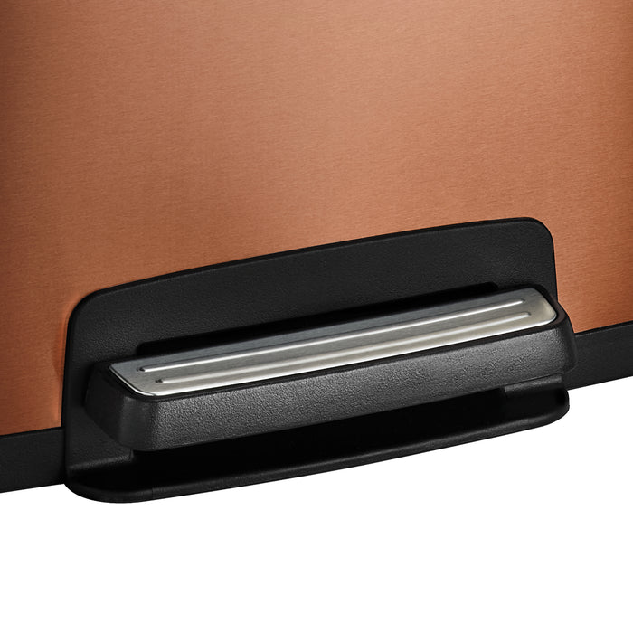 13 Gallon Stainless Steel Step Can with Soft Closing Lid - Bronze