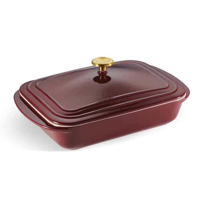 13.6 x 9.6 Inch Covered Ceramic Baking Dish