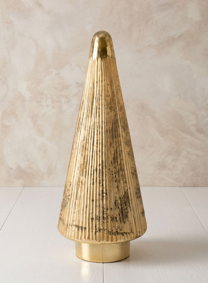 14.75in Tall Gold Arrow Stripe Christmas Tree Decor Jamali Garden