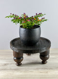 14in Wide Banjara Reclaimed Look Black Rugged Wood Stand Decor Jamali Garden