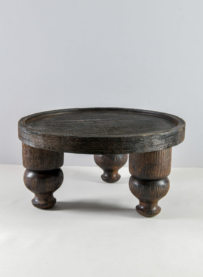 14in Wide Banjara Reclaimed Look Black Rugged Wood Stand Decor Jamali Garden