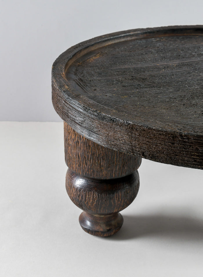 14in Wide Banjara Reclaimed Look Black Rugged Wood Stand Decor Jamali Garden