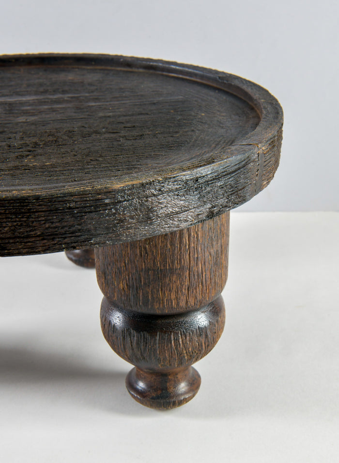 14in Wide Banjara Reclaimed Look Black Rugged Wood Stand Decor Jamali Garden