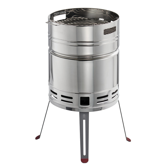 15.5 in Stainless Steel Round BBQ Charcoal Grill with Stand