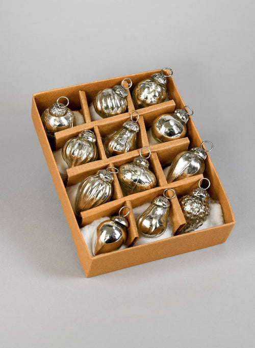 1.5in - 2in Long Mini Silver Mercury Ornaments Decor Jamali Garden