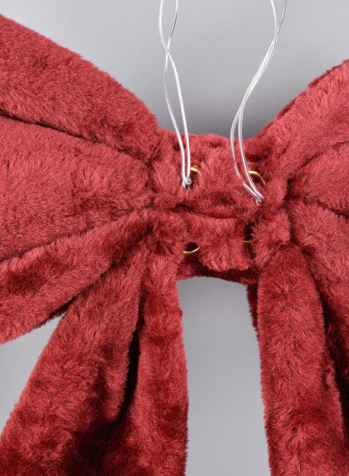 15in Long Thick Fleece Bow Decor Jamali Garden
