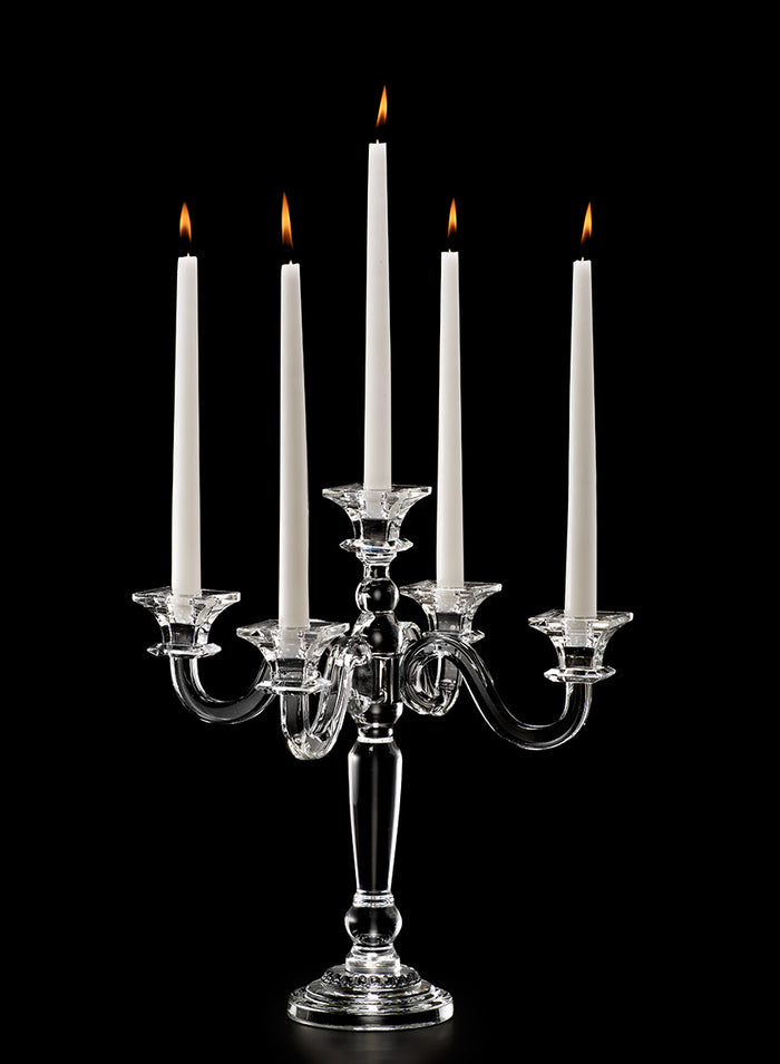 15in Tall Crystal Square Cup Candelabra Decor Jamali Garden