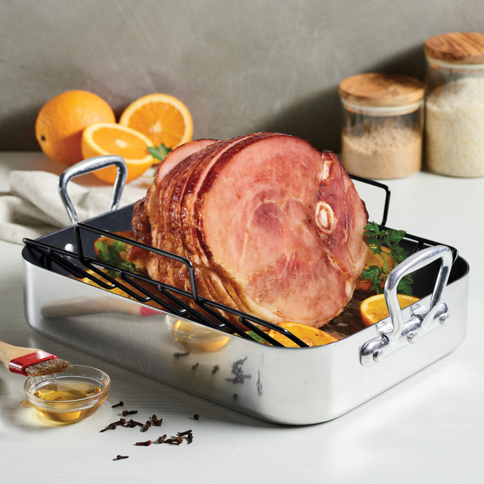 16 Inch Nonstick Roasting Pan with "V" Rack