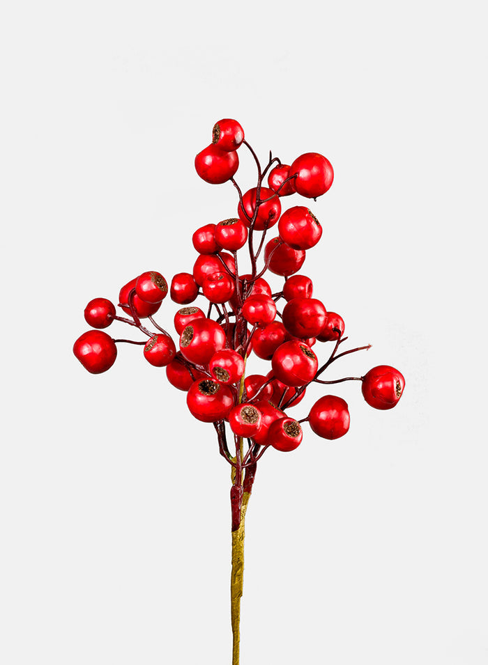 16in Long Matte Red Berries Pick, Large, Case of 12 Decor Jamali Garden