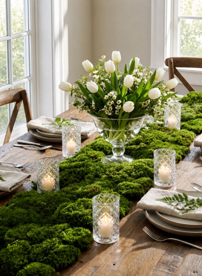 16in Square Flocked Moss Mat Decor Jamali Garden