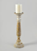 16in Tall Campagna White Washed Pillar Holder Decor Jamali Garden