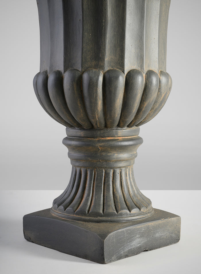 17in Tall Bronze Fiberclay All Weather Urn Decor Jamali Garden