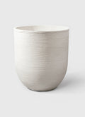 18 1/4in Tall Tulum Sand Fiber Round White Pot Decor Jamali Garden