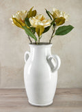 18in Tall Andra Ceramic White Glazed Jar Vase Decor Jamali Garden