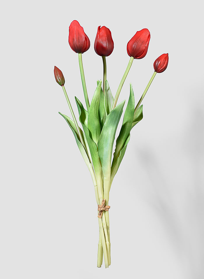19in Long Red Tulip Bunch, Case of 12 Decor Jamali Garden