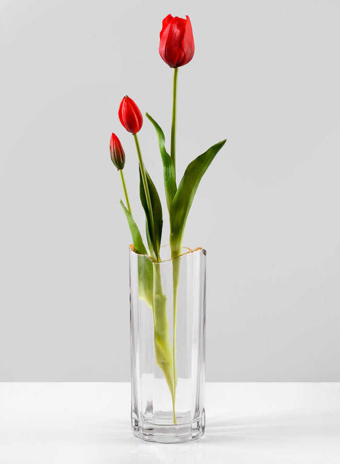 19in Long Red Tulip Bunch, Case of 12 Decor Jamali Garden