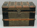 19th C Banded Steamer Trunk