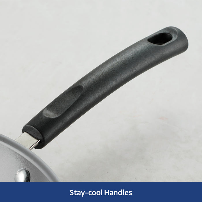 2 Piece Ceramic Nonstick Saute Pan Set, Steel Gray