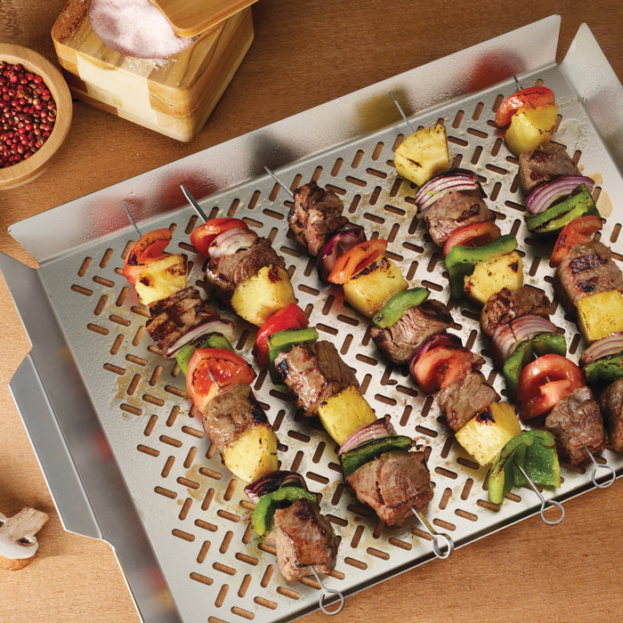 2 Piece Outdoor Roasting Grill Pan Set