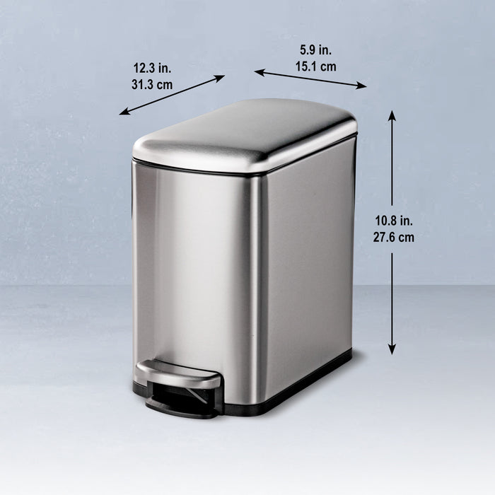 2 Pk-1.6 Gallon Step Trash Cans